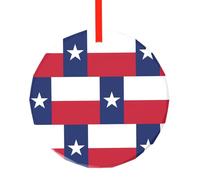 Drapeau du Texas - Ornements de sapin de vacances festifs - Décorations rondes - Pendentif traditionnel à suspendre pour Noël