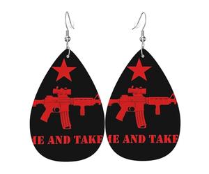 Drapeau Du Texas « Venez Le Prendre » Boucle D'Oreille Double Face Boucles D'Oreilles En Cuir Légères Pendantes Pour Décorations Femme