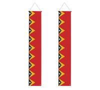Drapeau du Timor-Leste Bannière décorative de porche (verticale) pour suspension en extérieur 30 x 188 cm