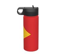 Drapeau du Timor-Leste Bouteille en paille en acier inoxydable pour loisirs en plein air