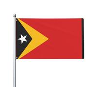 Drapeau du Timor-Leste imprimé sur un seul côté, 0,9 x 1,5 m, léger et fluide, adapté pour une utilisation en intérieur et en extérieur.