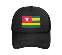 Drapeau du Togo Casquette de baseball unisexe noire - Chapeau de golf en maille respirante, chapeau de soleil réglable pour sports de plein air, Noir , Taille unique