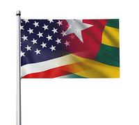 Drapeau du Togo et des États-Unis, 3 x 5 pieds, couleurs vives et résistant aux UV, bannières murales pour l'extérieur et l'intérieur