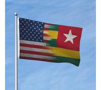 Drapeau du Togo Intersect America 3x5 pieds Bannière Polyester Saisonnier Double Face Jardin Extérieur Maison Cour Festival Décor