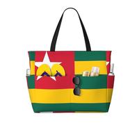 Drapeau du Togo Multifonctionnel Plage Voyage Sac Multi Poches Design Tendance Convient à Divers Lieux de Plein Air