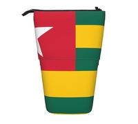 Drapeau du Togo Trousse à Crayons Extensible Stand Multi-Design Oxford Tissu Réglable Hauteur Multi-Usages Cosmétique Sac Cosmétique