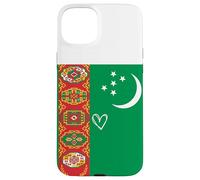 Drapeau du Turkménistan - Cœur du Turkménistan - Fête Nationale du Patrimoine Fier Coque pour iPhone 15 Plus