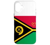 Drapeau du Vanuatu Ni-Vanuatu Cœur Fier Patrimoine fête Nationale Coque pour iPhone 16 Plus