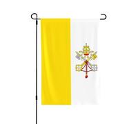 Drapeau du Vatican imprimé double face (71,1 x 101,6 cm), drapeau de bienvenue pour la cour, les vacances saisonnières, décoration extérieure