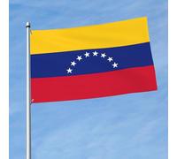 Drapeau du Venezuela 1,5 x 0,9 m - Drapeau imprimé sur un seul côté - À accrocher sur la pelouse extérieure et intérieure des balcons