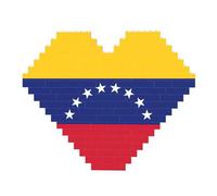 Drapeau du Venezuela Impression Art Brique Puzzle en Forme de Cœur Bricolage Bricolage Blocs de Construction Ensemble 3D Puzzle Décoration Maison 82 Pièces
