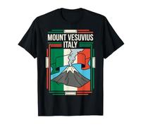 Drapeau du Vésuve Italie Volcan Naples Art rétro T-Shirt