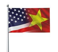 Drapeau du Vietnam et des États-Unis, 3 x 5 pieds, couleurs vives et résistant aux UV, bannières murales pour l'extérieur et l'intérieur