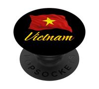 Drapeau du Vietnam Patriotique Asiatique Hommes Femmes Enfants Vietnamiens PopSockets PopGrip Adhésif