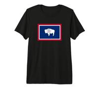 Drapeau du Wyoming T-Shirt Haut de Gamme