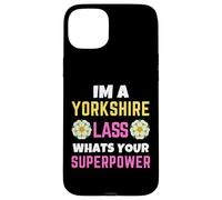 Drapeau du Yorkshire Lass Whats Your Superpower Yorkshire Day Rose Coque pour iPhone 15 Plus