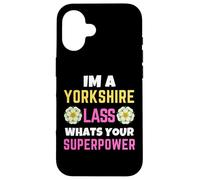 Drapeau du Yorkshire Lass Whats Your Superpower Yorkshire Day Rose Coque pour iPhone 16