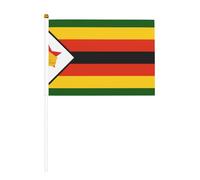 Drapeau du Zimbabwe Mini drapeaux à main - Idéal pour les événements en plein air, l'esprit d'équipe et les décorations, 14 x 20,8 cm