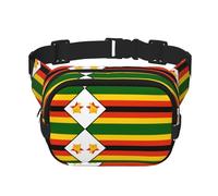 Drapeau du Zimbabwe Sac banane carré double couche Sac à bandoulière / sangle réglable au niveau de la poitrine, pour voyage, entraînement, course à pied, imprimé avec