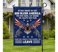 Drapeau Eagle Dieu bénisse l'Amérique Les troupes saluent patriotiquement