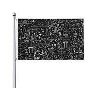Drapeau éducatif noir de rentrée scolaire en mathématiques, 152 cm x 91 cm, avec œillets, en polyester double face pour jardin.
