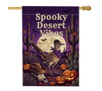 Drapeau effrayant avec citation d'oiseau du désert pour Halloween 71 x 101