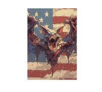 Drapeau effrayant en forme de chauve-souris vampire du 4 juillet pour la fête de l'indépendance d'hiver pour décoration extérieure 71 x 101 cm double face