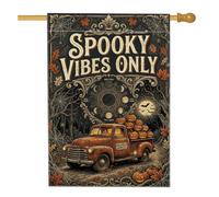Drapeau effrayant pour Halloween avec citation de camion de récolte 71,1 x