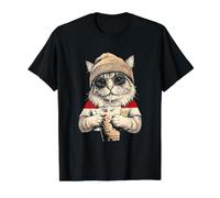 Drapeau Egypte Chat Egyptiens T-Shirt Graphique avec Valeur, Homme, Noir, L