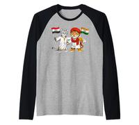 Drapeau Égypte Inde Racines Égyptiennes Héritage Indien Manche Raglan