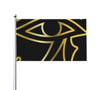 Drapeau égyptien doré ?il d'Horus Ankh égypte 3 x 5 pieds Décoration de balcon Drapeau emblématique