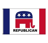 Drapeau Éléphant En Polyester Du Parti Républicain Décoration Bannière Couture Double Face Drapeaux Pour Home Intérieur Jardin 3X5Ft