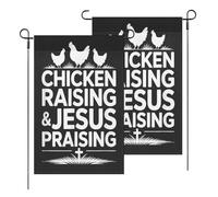 Drapeau Élever Des Poulets Louer Jésus Œillets En Laiton Dans Bannière Décoration Drapeaux Pour Decor Saisonnière Four Seasons 3X5Ft