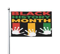 Drapeau Empreinte De Main Du Mois De L'Histoire Des Noirs Weather Resistant Bannière Personnalisé Drapeaux Pour Decor Patio Bar 3X5Ft