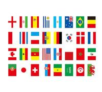 Drapeau en corde de 32 drapeaux | Drapeau international des drapeaux du monde - des pays du monde entier, 32 équipes suspendues pour décoration de fête à thème de jeux de sport