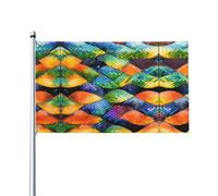 Drapeau en écailles de poisson arc-en-ciel. Imprimé sur un seul côté, 0,9 x 1,5 m, léger et fluide, adapté pour une utilisation en intérieur et en extérieur.
