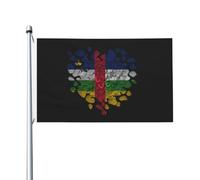 Drapeau en forme de cœur 3 x 5 pieds - Afrique centrale - Drapeau du peuple