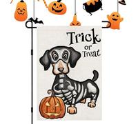 Drapeau en lin de jardin, drapeau de cour d'Halloween,Drapeaux et bannières d'extérieur Bannière de jardin réutilisable pour Halloween - Décoration extérieure exquise pour la cour d