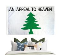 Drapeau en pin vert, drapeau de jardin de la Révolution américaine, bannière de 3 x 5 pieds avec motif de pin en polyester | Tapisserie décorative patriotique avec 2 œillets en laiton pour