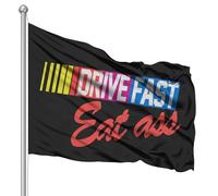 Drapeau en polyester avec inscription « Drive Fast Eat Ass » de 91 x 152 cm pour décoration de dortoir, fête, bateau, frat bannière, course