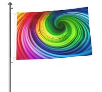Drapeau en spirale arc-en-ciel de 6,1 x 91 cm avec impression double face pour l'extérieur, les vacances, bannière cadeau avec œillets, toile de fond pour photo pour décoration intérieure et
