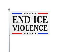 Drapeau « End Ice Violence » - Couleurs vives et résistantes à la décoloration, polyester double couture avec œillets en laiton, 90 x 150 cm