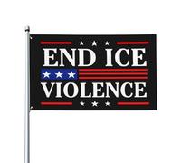 Drapeau « End Ice Violence » - Couleurs vives et résistantes à la décoloration, polyester double couture avec œillets en laiton, 90 x 150 cm