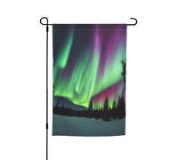 Drapeau épais pour porches et pelouses Motif aurores boréales