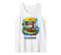 Drapeau équatorien Équateur Îles Galapagos Vacances Voyage Débardeur