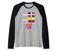 Drapeau équatorien Plus - Mélange de Drapeaux dominicains Manche Raglan