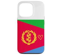 Drapeau érythréen en Forme de cœur Fier, fête Nationale du Patrimoine Coque pour iPhone 13 Pro
