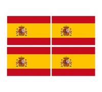 Drapeau Espagne - 4 Stickers - 9.5 X 6.3 Cm - Sticker/Autocollant