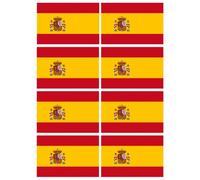 Drapeau Espagne - 8 Stickers - 9.5 X 6.3 Cm - Sticker/Autocollant