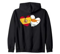 Drapeau Espagne Chypre Cœur Français Espagnol Double Amitié Sweat à Capuche